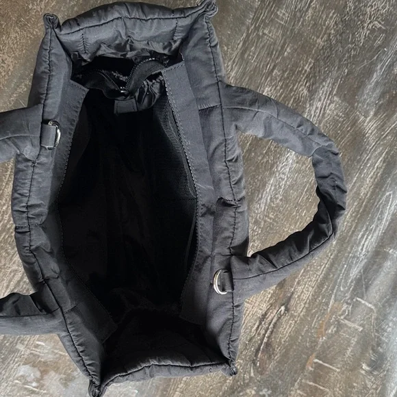 Black Quilted Tote Bag - Picture 3 of 3